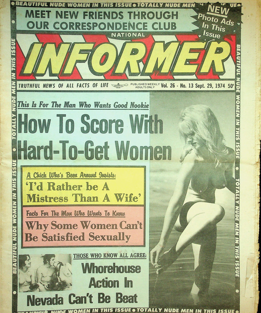 National Informer Adult Newspaper  How To Score With Hard-To-Get Women  September 29, 1974     090526lmp-GSC