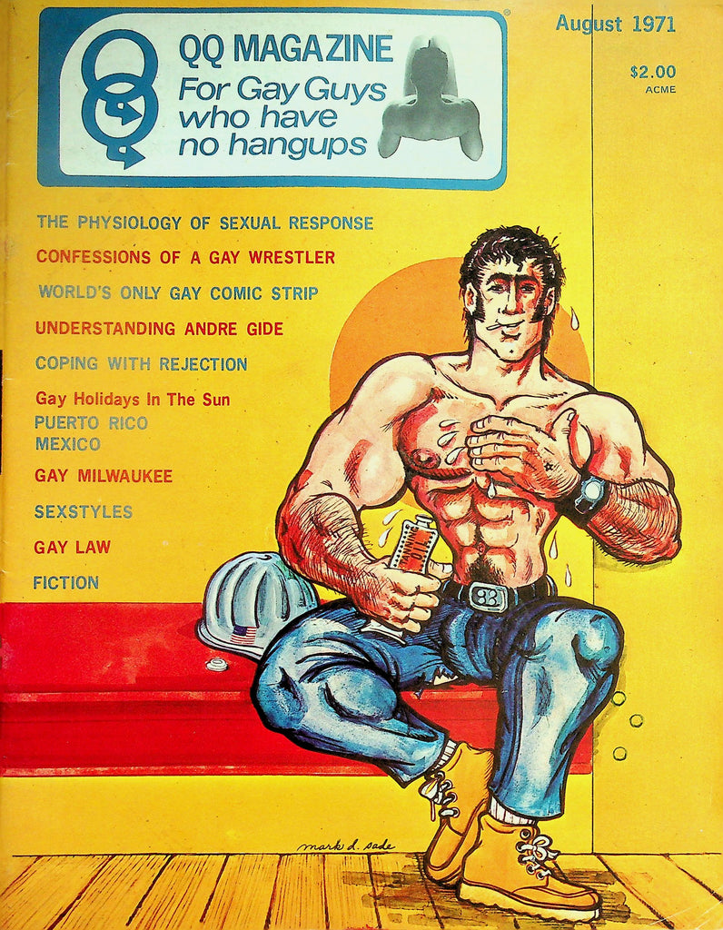 QQ Queens Quarterly For Gay Guys Who Have No Hangups Magazine  Centerfold Dakota From Colt Studio  August 1971     102126lmp-GSC