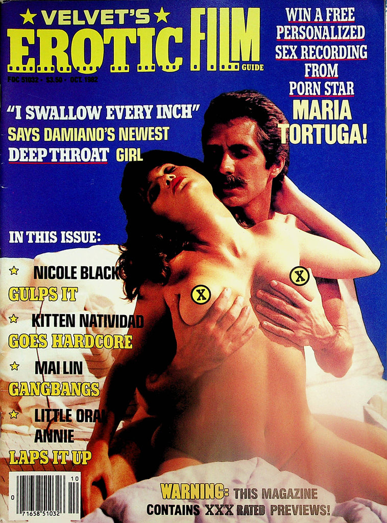 Velvet's Erotic Film Guide Magazine  Deep Throat Girl, Kitten Natividad , Mail Lin  October 1982    121024lm-p