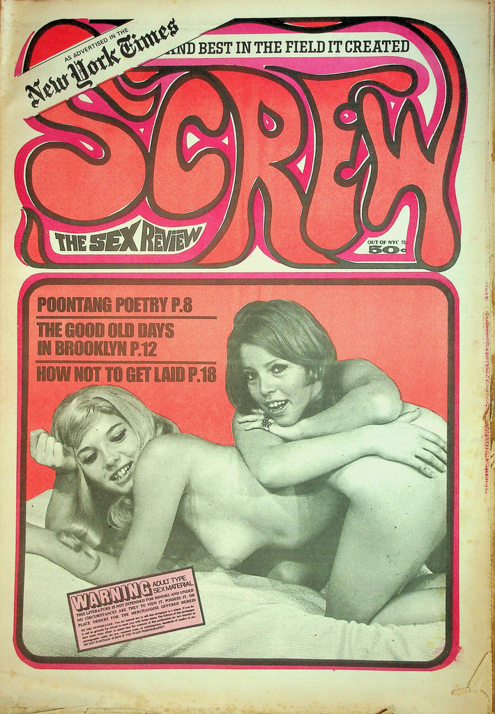 Screw Adult Newspaper  Poontang Poetry / Good Old Days In Brooklyn  May 18, 1970     090526lmp-GSC