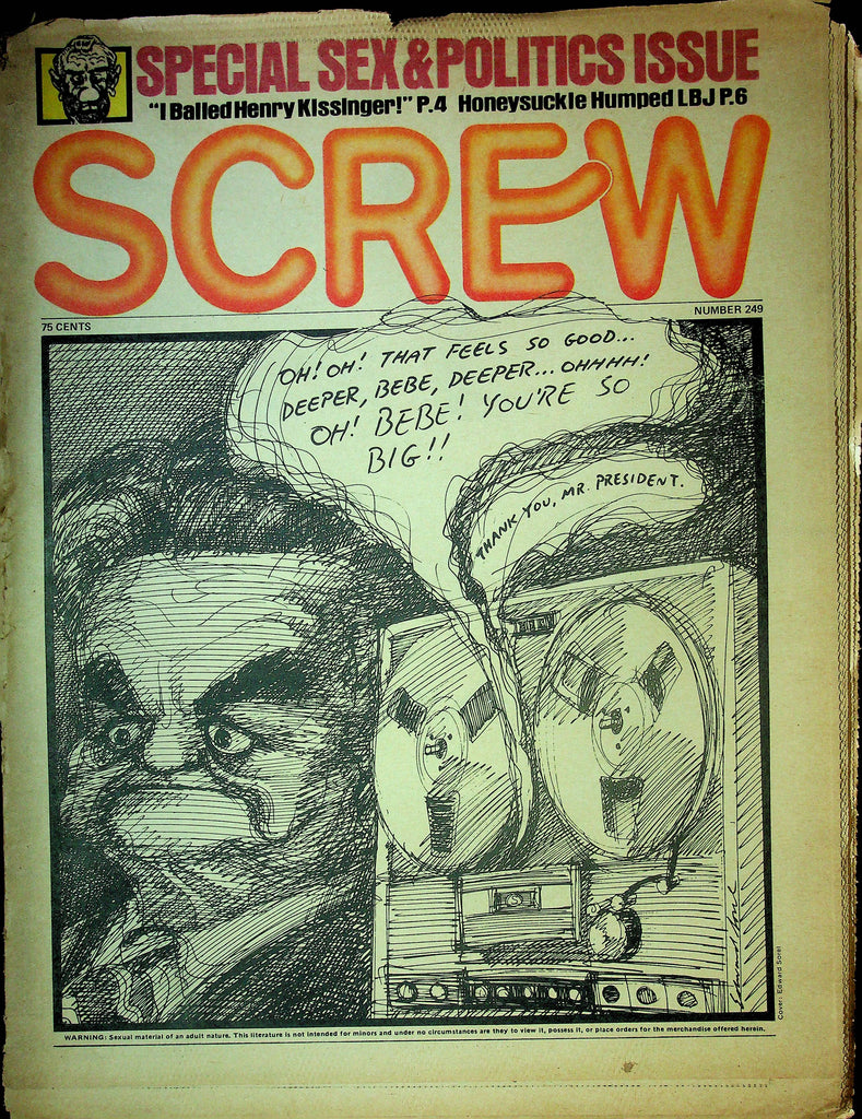 Screw Men's Newspaper Free Lance First Lady December 10 1973 No.249 061124OSRP