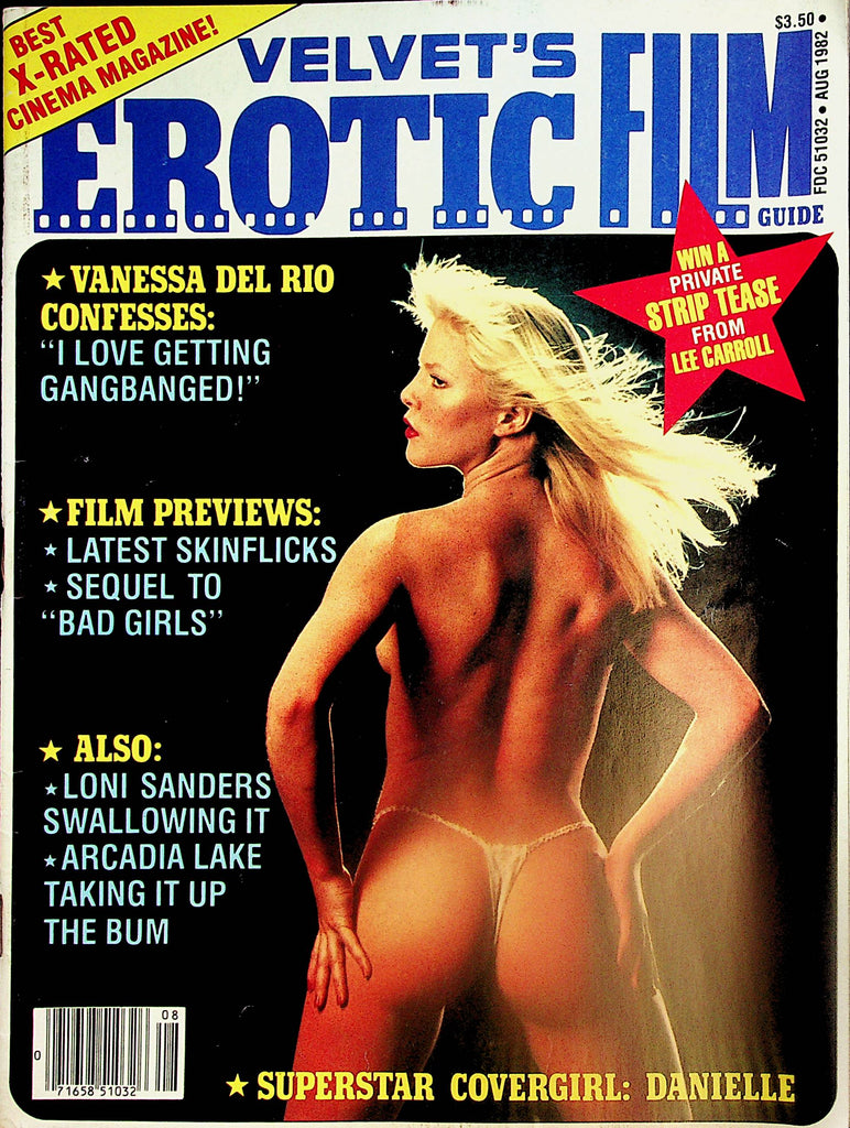 Velvet's Erotic Film Guide Magazine  Cover Girl Danielle / Vanessa Del Rio & More!  August 1982   121024lm-p