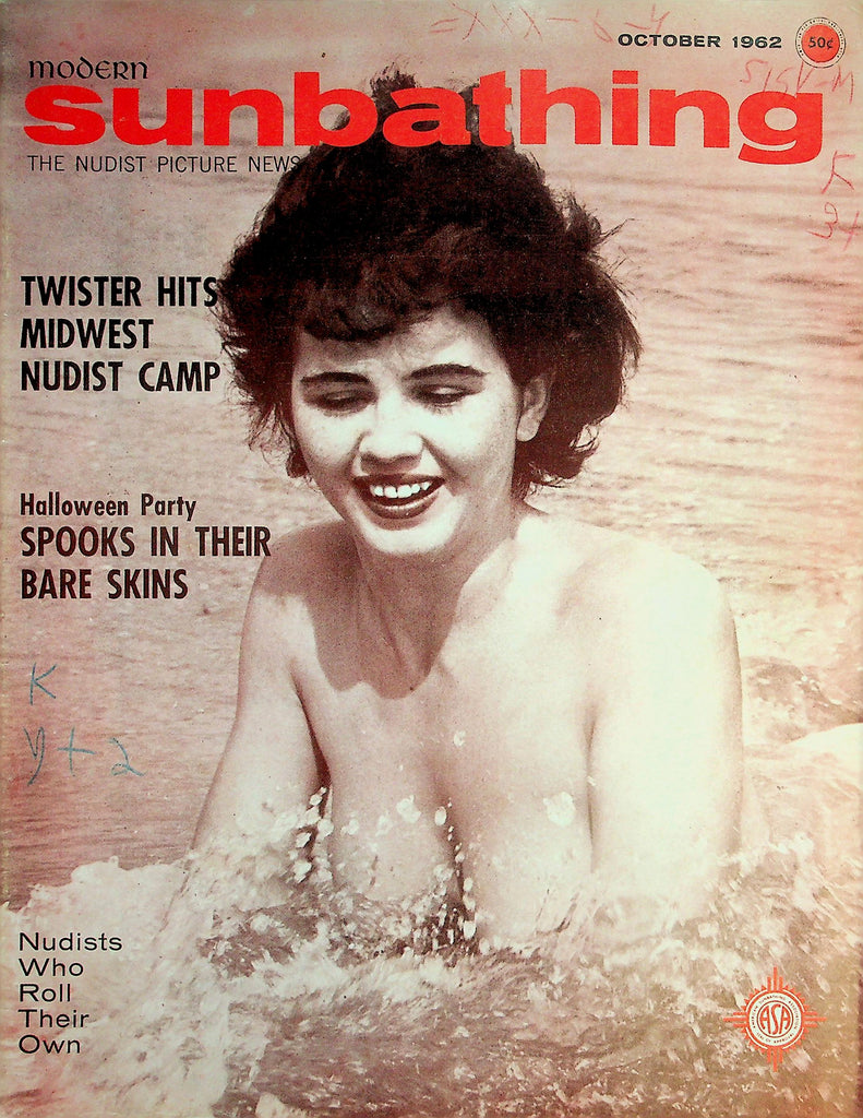 Modern Sunbathing Nudist Magazine  Halloween Party Spooks In Their Bare Skins!  October 1962     051926lmp