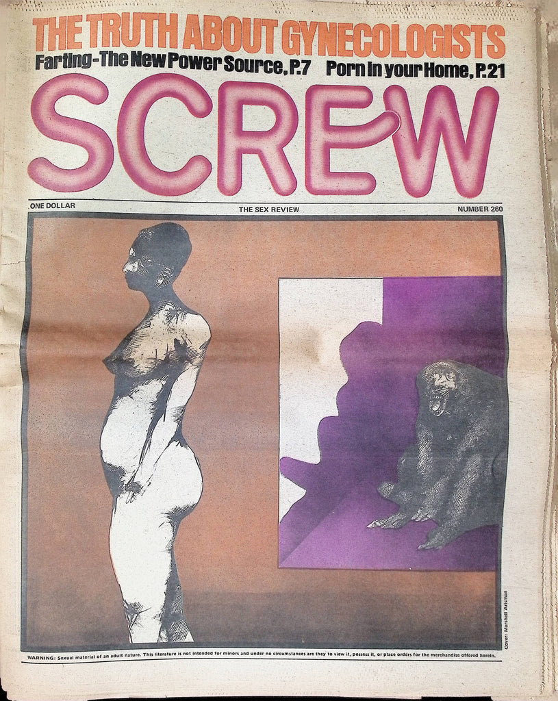 Screw Newspaper #260 1974 Marshall Arisman Fetish Men's Adult Newspaper -081524AMP2