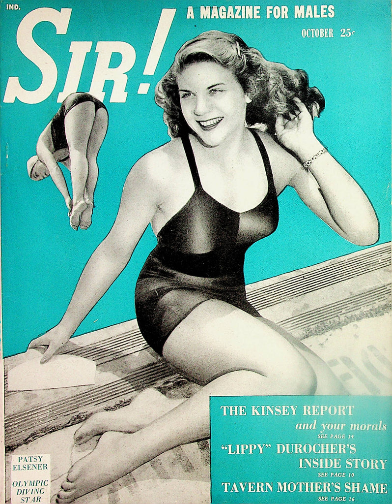 Sir! Vintage Magazine Covergirl Patsy Elsener Olympic Diving Star  October 1948       041124lm-p