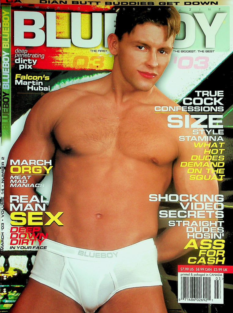 Blueboy Gay Magazine  18+ Cover Guy Falcon's Martin Hubai  March 2003  031226lmp