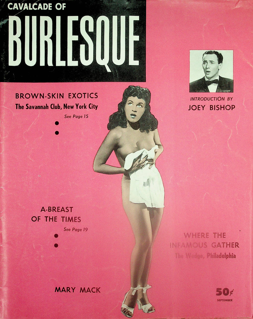 Cavalcade Of Burlesque Magazine  Covergirl Mary Mack / Introduction by Joey Bishop  September 1954   091625lm-p
