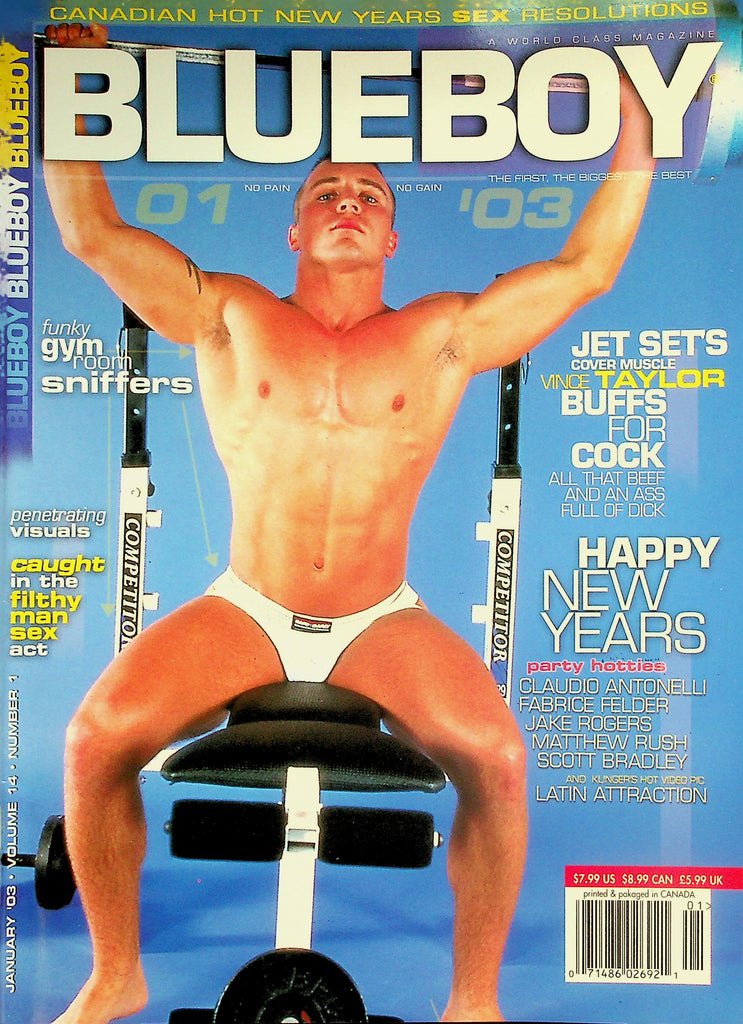 Blueboy Gay Magazine  18+ Cover Muscle Vince Taylor Buffs For Cock January 2003   031226lmp