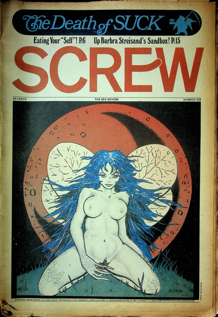 Screw Men's Newspaper The Death Of Suck No.204 January 29 1973 061224OSRP