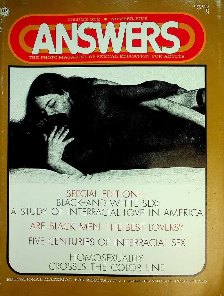 Answers Magazine  Interracial Love / Black Men The Best Lovers  vol.1 #5  1971   071826lmp-GSC