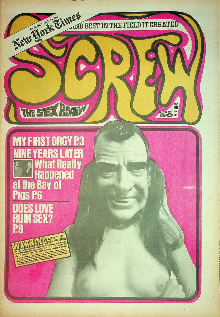 Screw Adult Newspaper  My First Orgy / Does Love Ruin Sex  #68  June 22, 1970   090526lmp-GSC