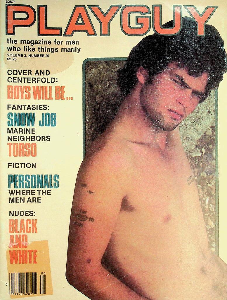 Playguy Gay Magazine  Cover/Centerfold Boys Will Be... / Marine Neighbors  vol.3 #29 1980's        043026lmp