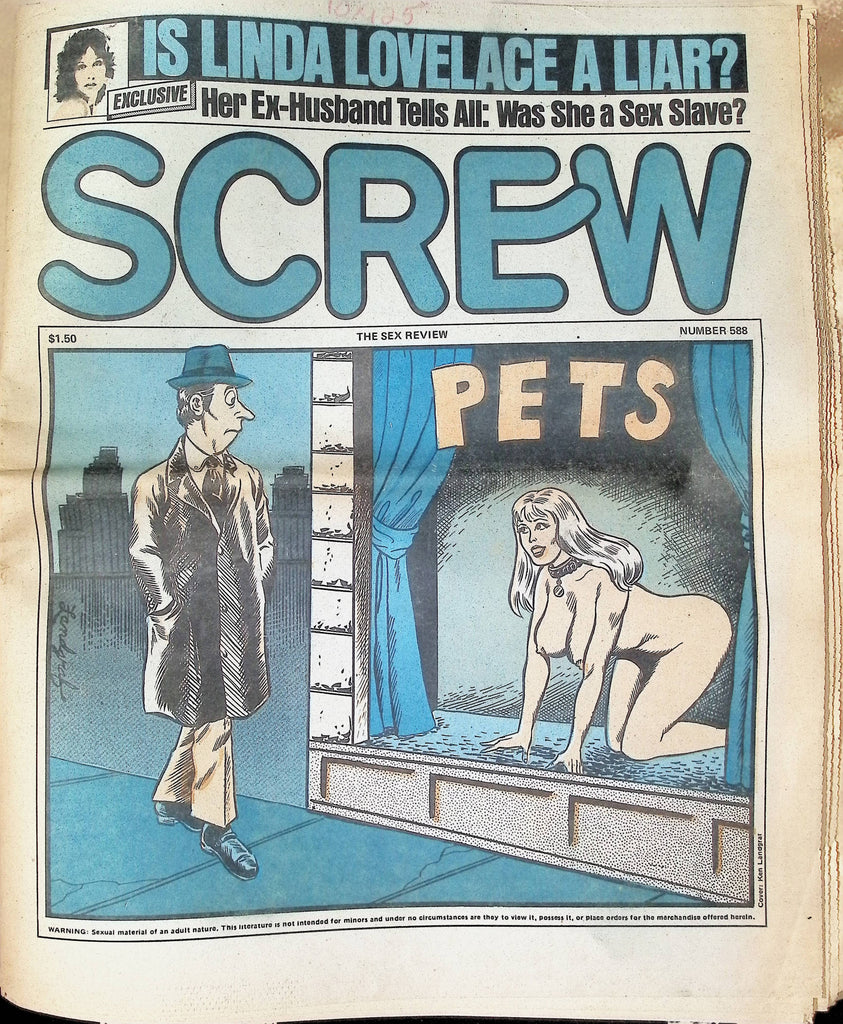 Screw Newspaper #588 1980 is Linda Lovelace a Liar? Her Ex Husband Tells All Fetish Men's Adult Newspaper -081524AMP2