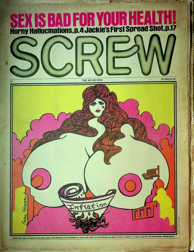 Screw Men's Newspaper Jackie's First Spread Shot No.347 October 27 1975 061124OSRP