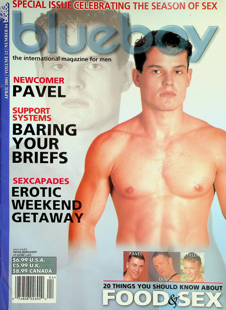 Blueboy Gay Magazine  18+ Special Issue Celebrating The Season Of Sex/ Cover Guy Pavel  April 2001   031226lmp