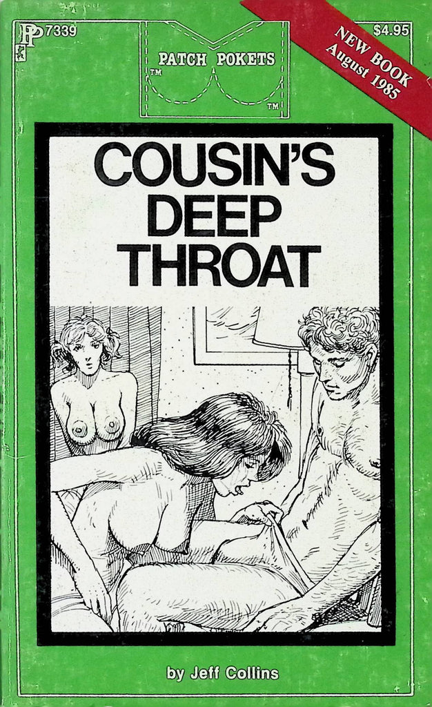 Cousin's Deep Throat by Jeff Collins PP7339 August 1985 Patch Pokets Book Adult Paperback Novel-091224AMP