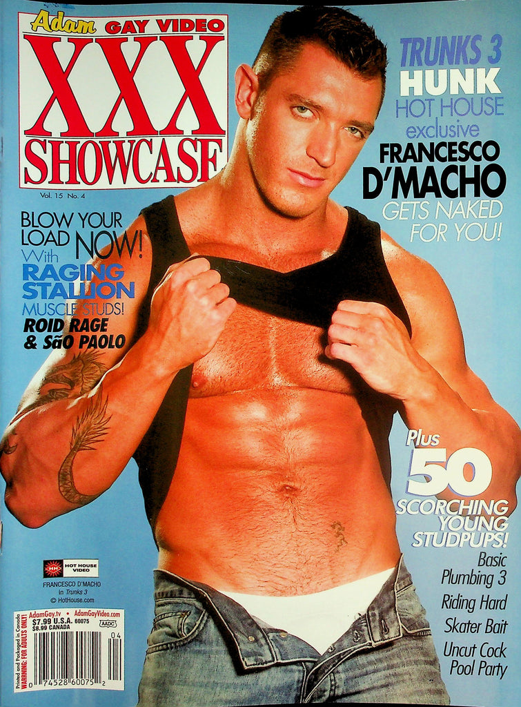 Adam Gay Video XXX Showcase Magazine  Cover Guy Francesco D'Macho  vol.15 #4  October 2007    041426lmp