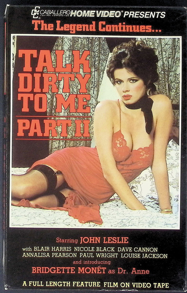 Talk Dirty To Me Part II with John Leslie Blair Harris Nicole Black VHS Caballero Home Video 042226AKVHS2