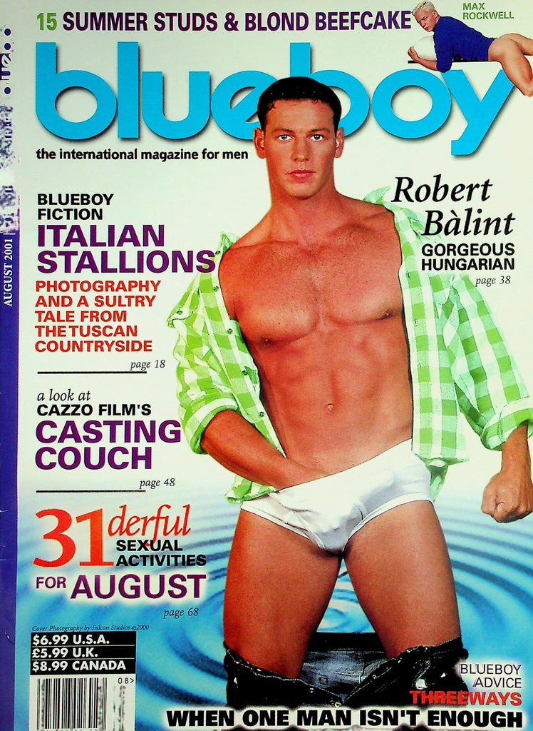 Blueboy Gay Magazine  18+ Cover Guy Robert Balint  August 2001   031226lmp