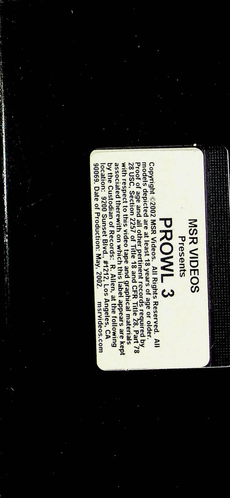 Gay Adult VHS Movie MSR Videos Presents Prowl 3 2002 080123RPVHS4