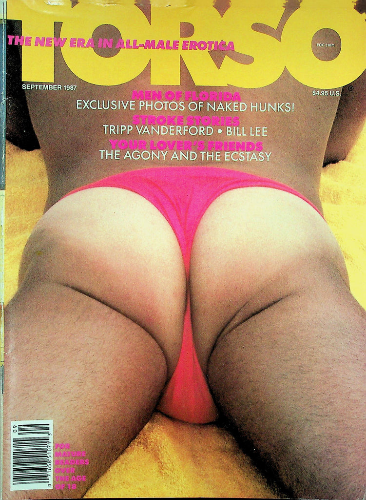 Torso Gay Magazine  Jeff Stryker / Men Of Florida   September 1987     122525lmp