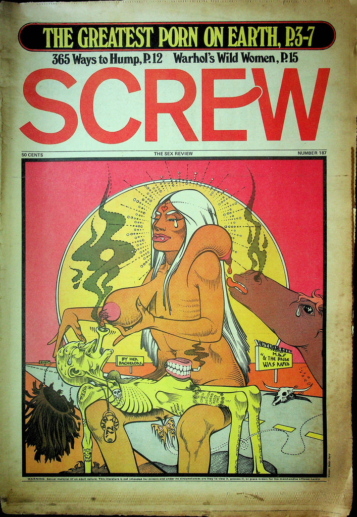 Screw Men's Newspaper Warhol's Wild Women No.187 October 2 1972 061224OSRP