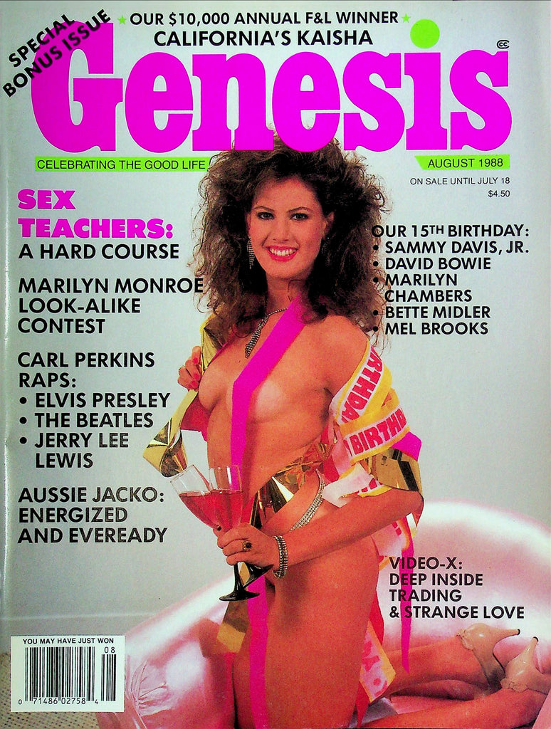 Genesis Magazine 15th Anniversary Issue Ft. Alicia Monet & Carl Perkins August 1988 022425RP