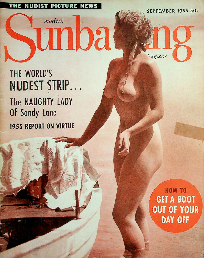 Modern Sunbathing & Hygiene Magazine   The World's Nudest Strip.... / Naughty Lady Of Sandy Lane  September 1955      040626lmp