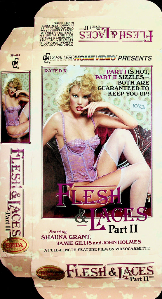 Flesh & Laces Part II (2) Shauna Grant Jamie Gillis John Holmes Adult VHS Cabellero 060926NAVHS3-5