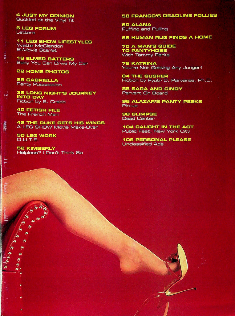 Leg Show Magazine Fetish File & Guide To Pantyhose November 1996 good reading copy 021324RP