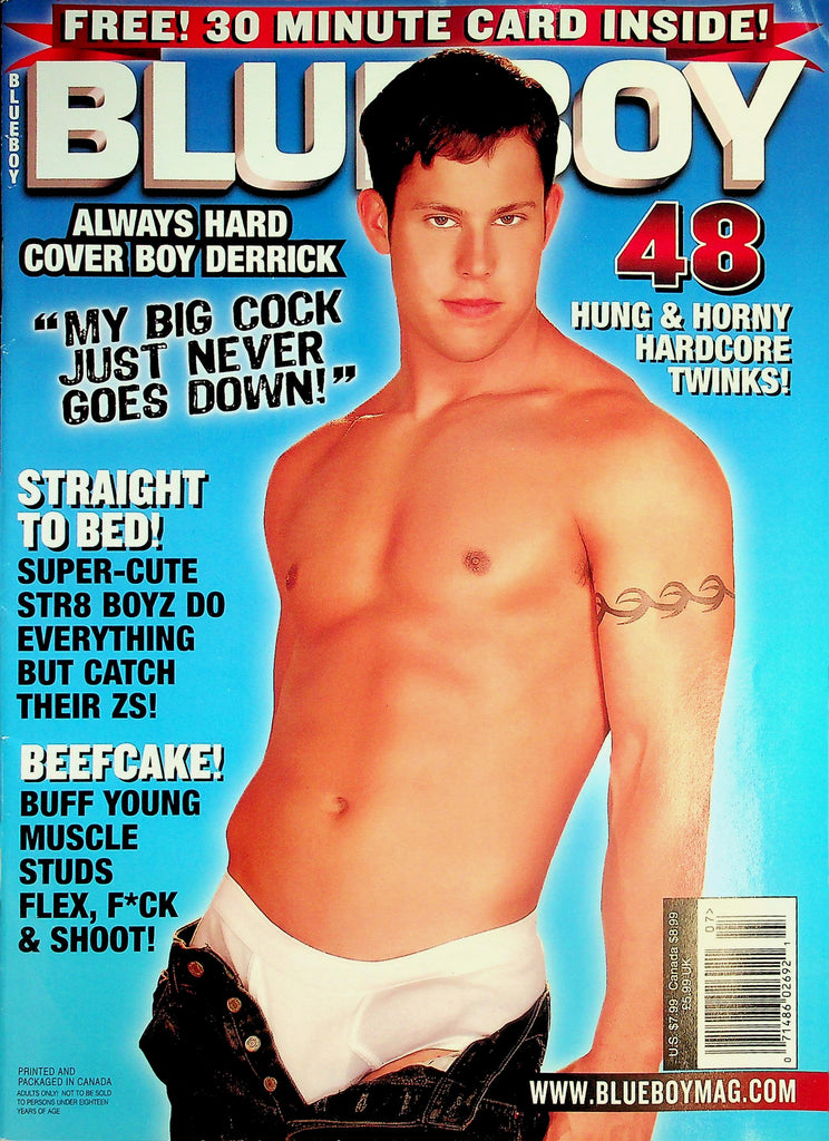 Blueboy Gay Magazine  18+ Always Hard Cover Guy Derrick  July 2006  031226lmp