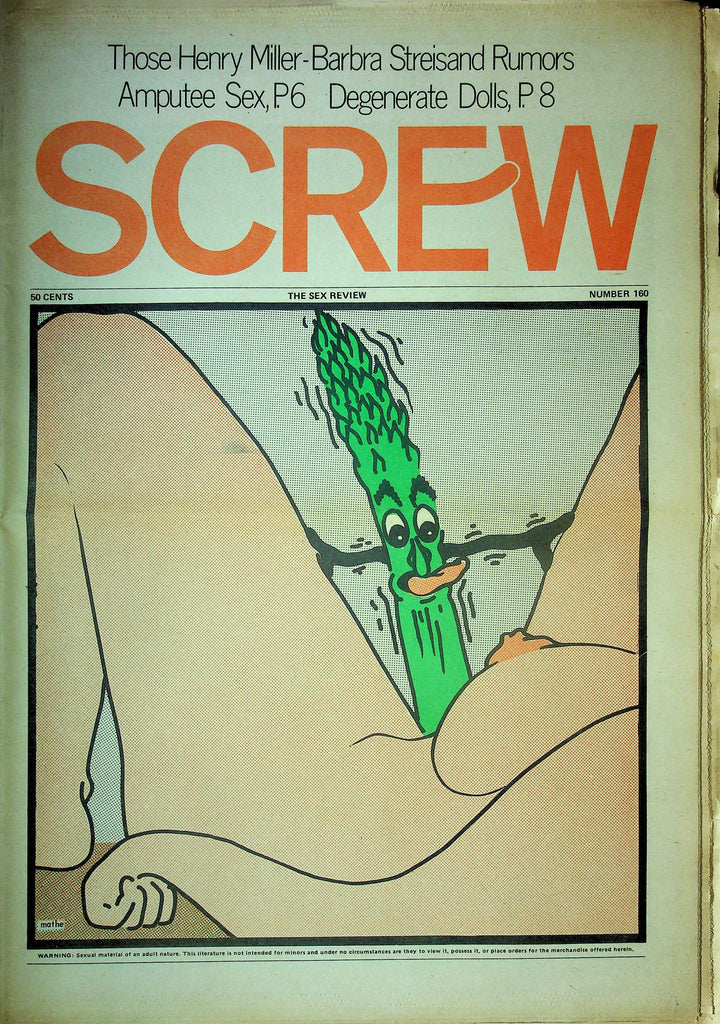 Screw Men's Newspaper Henry Miller Rumors No.160 March 27 1972 061124OSRP
