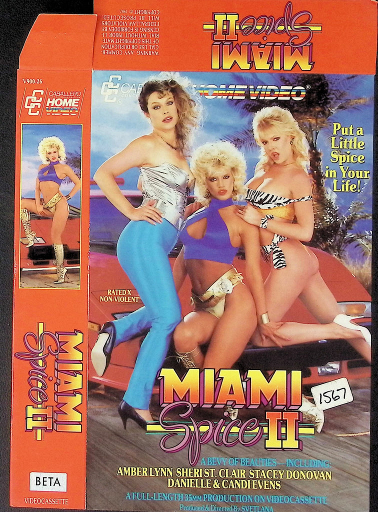 Miami Spice #2 with Amber Lynn Sheri St. Clair Stacey Donovan VHS Caballero Home Video 042226AKVHS2