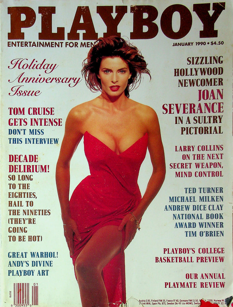 Playboy Magazine Holiday Anniversary Issue Ft. Joan Severance, Andy Warhol & Tom Cruise January 1990 080825RP-
