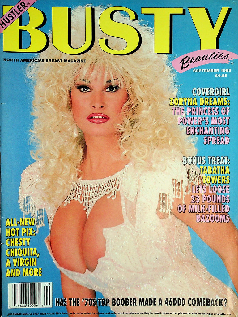 Hustler Busty Beauties Magazine  Covergirl Zoryna Dreams / Tabatha Towers / Alexis Love   September 1993     012826lmp