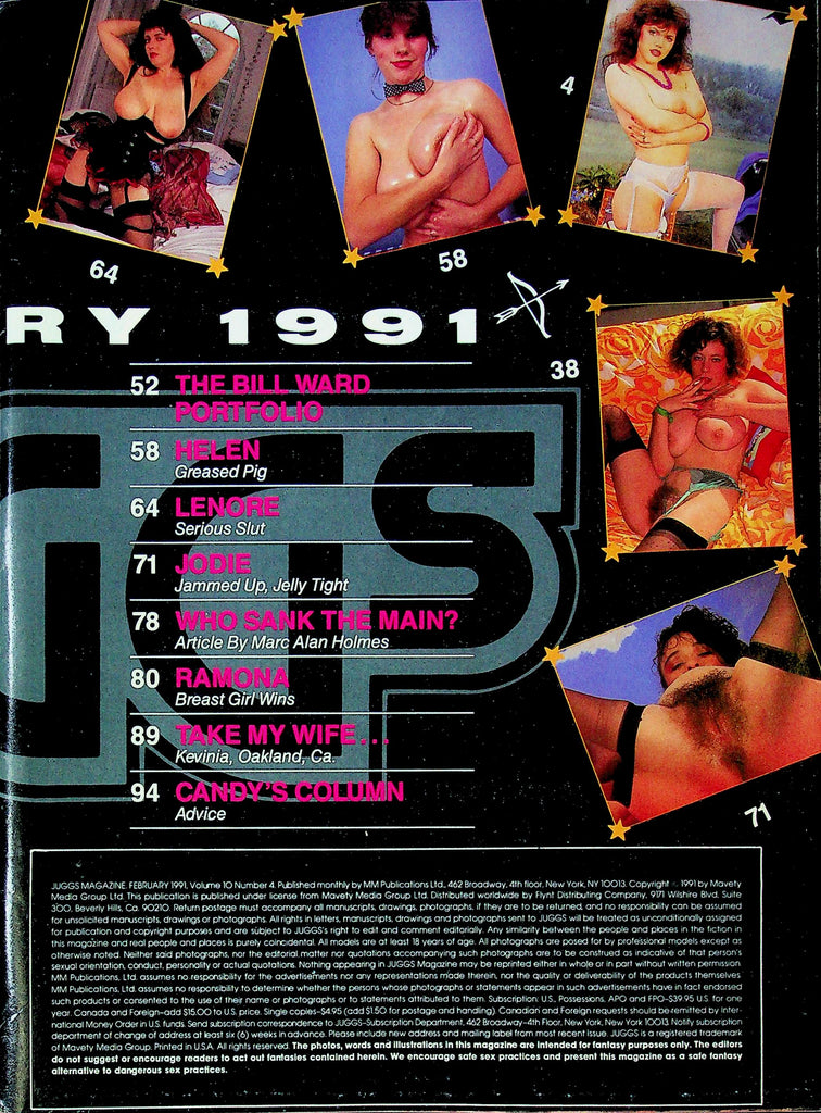Juggs Magazine Ft. Helen & Lenore February 1991 good reading copy 101425RP-