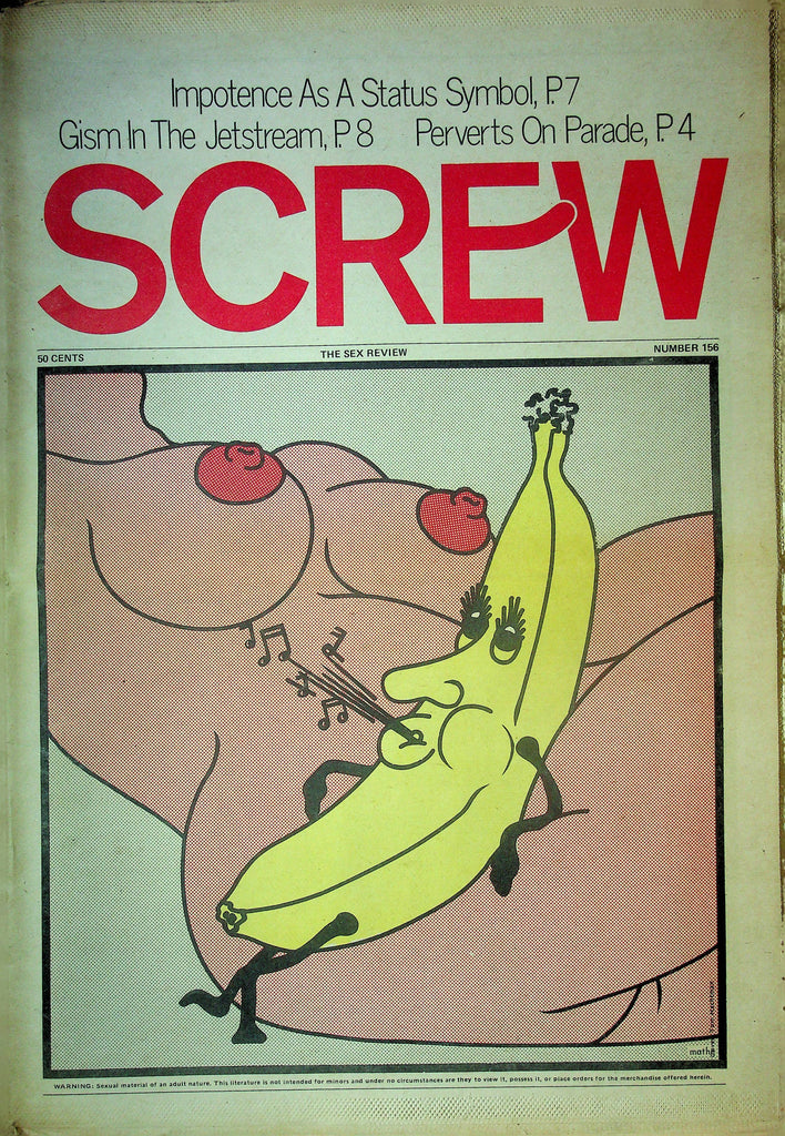 Screw Men's Newspaper Impotence As A Status Symbol No.156 February 28 1972 061124OSRP