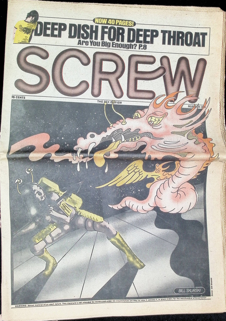 Screw Newspaper #214 April 9 1973 Deep Dish for Deep Throat Fetish Men's Adult Newspaper -081524AMP2