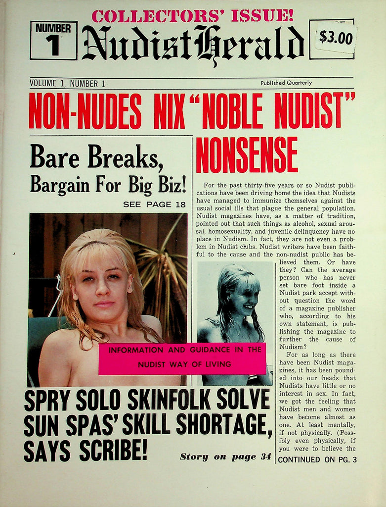 Nudist Herald Magazine  Information & Guidance In The Nudist Way Of Living  #1  1960's Collector's Issue  070226lmp-GSC