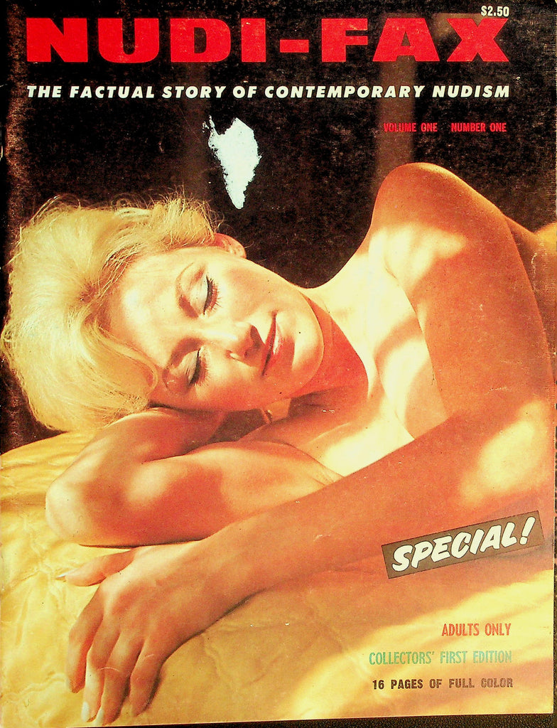 Nudi-Fax Nudist Magazine  1st Edition!  Factual Story Of Contempory  vol.1 #1  1960's      080126lmp-GSC