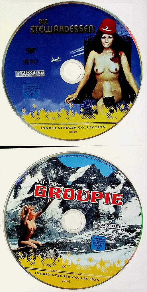 Ingrid Steeger Collection DVD Die Stewardessen & Ich-Ein Groupie 2 Disc Set Ascot Elite Home Ent. No Case or Cover Art 051624tsdvdA68