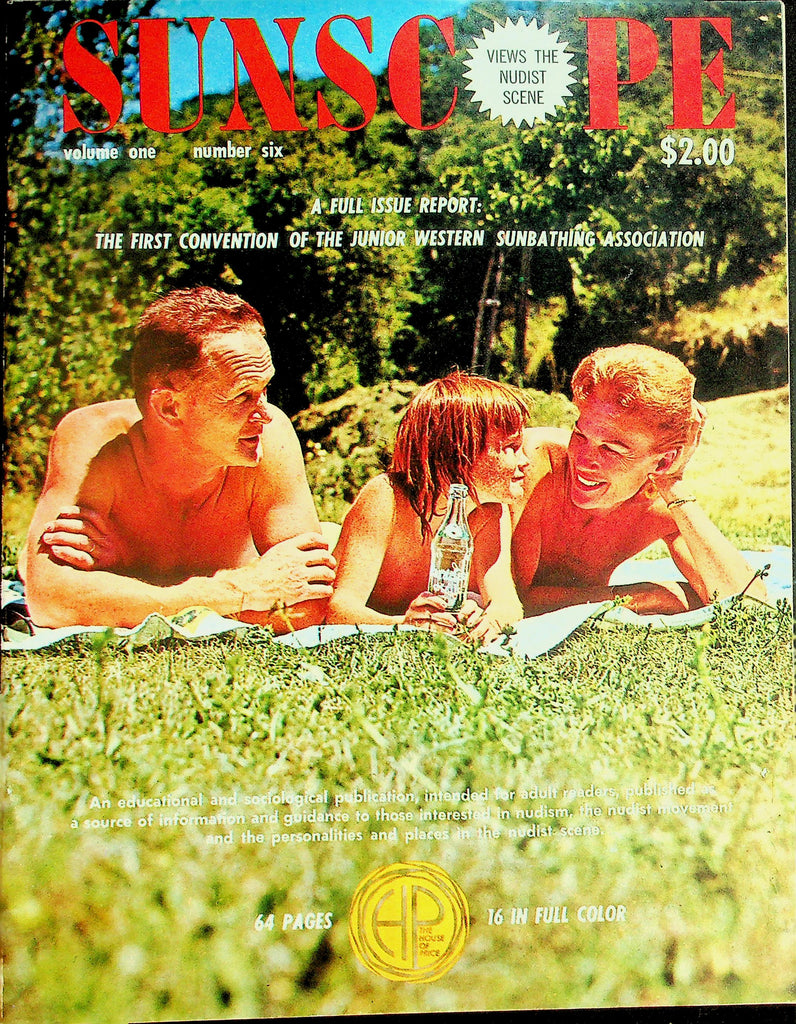 Sunscope Nudist Magazine   The Nudist Scene / Convention Of Junior Western Sunbathing  vol.1 #6  1960's    100526lmp-GSC