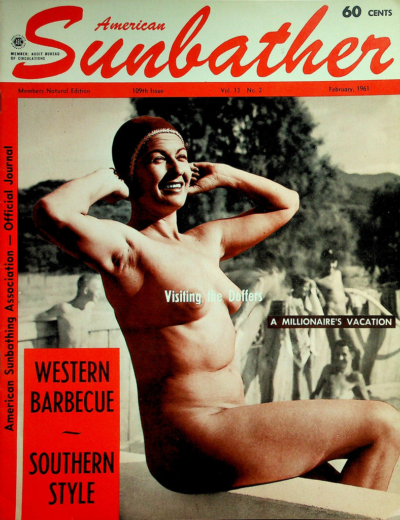 American Sunbather Nudism Magazine  Visiting The Doffers / Western Barbeque Southern Style  February 1961    040626lmp