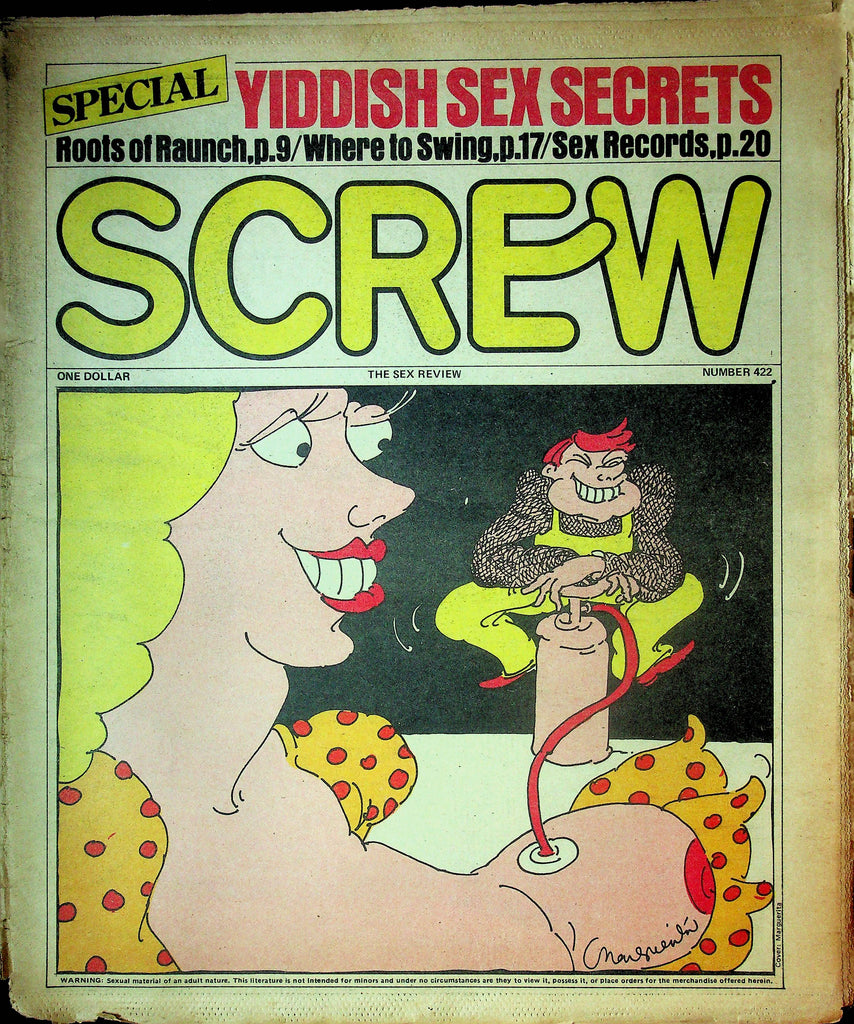 Screw Men's Newspaper Yiddish Sex Secrets No.422 April 1 1977 061224OSRP