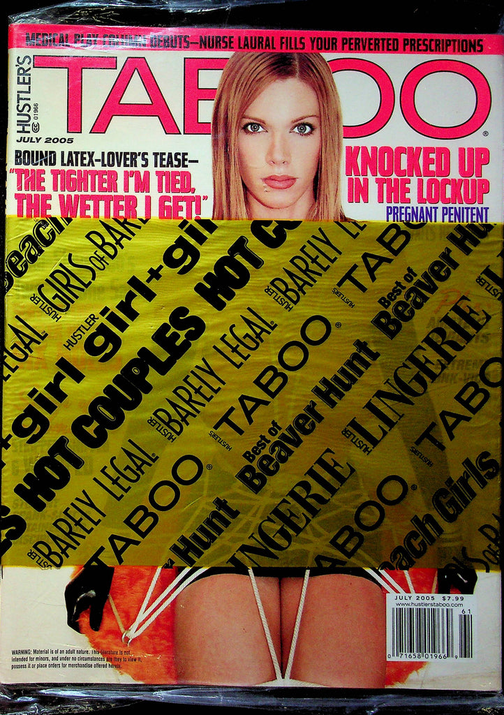 Hustler's Taboo Magazine Bound Latex Lover & Knocked Up In Lock Up July 2005 SEALED 061223RP2