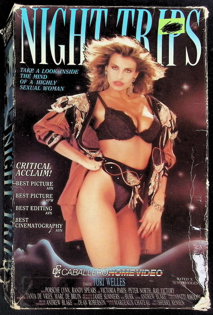 Night Trips ft. Tori Welles, Porshe Lynn, Randy Spears Adult VHS 1989 Caballero Home Videos 091825AKVHS2
