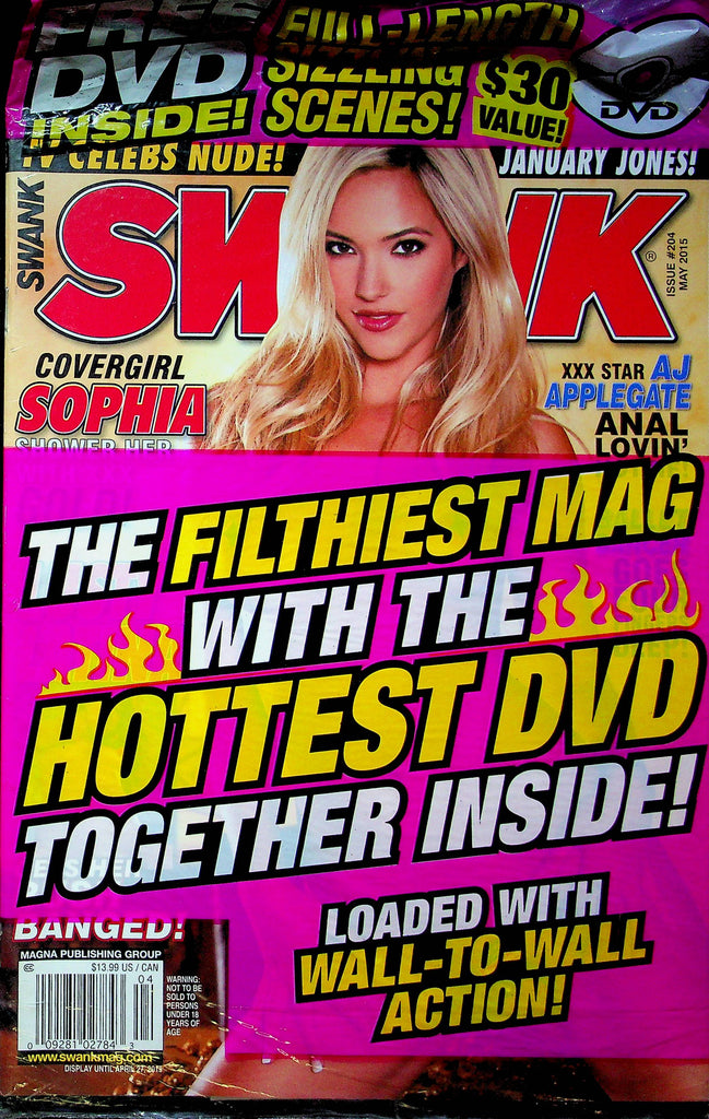Swank Magazine Sophia & AJ Applegate #204 May 2015 SEALED W/DVD 062023RP