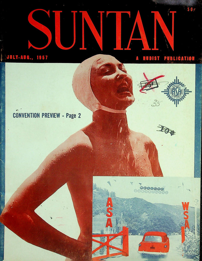 Suntan Nudist Magazine  Convention Preview / Pool Pals  July-August 1957     080126lmp-GSC
