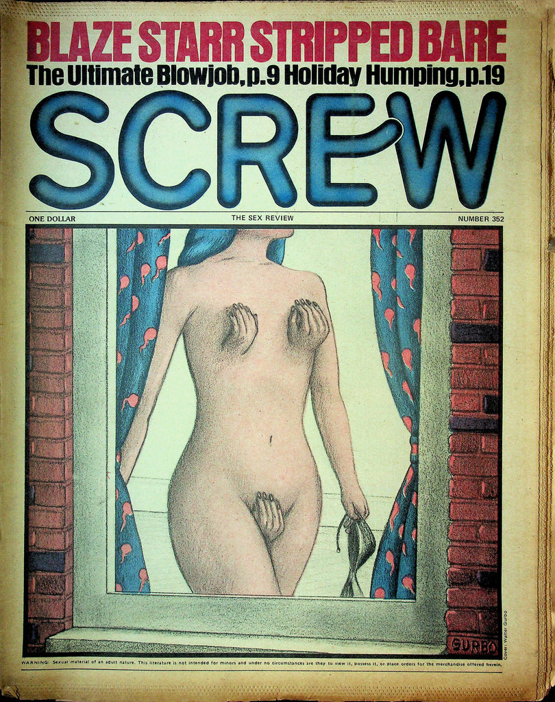 Screw Men's Newspaper Blaze Starr Stripped Bare No.352 December 1 1975 061324OSRP