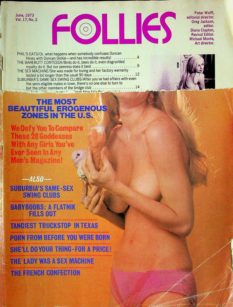 Follies Men's Magazine Adelle Davis & Duncan Dickie June 1973 081424RP